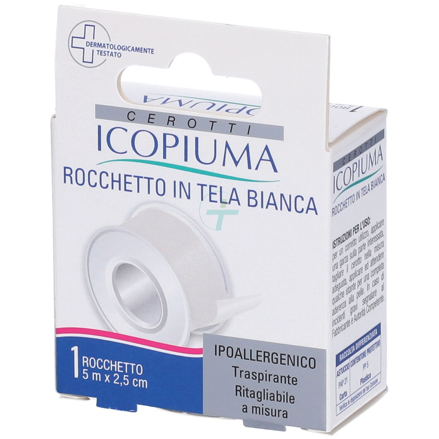 Icopiuma Cerotto Rocchetto Tela Bianca 2,5x500cm