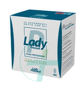 Lady Presteril Assorbenti Notte in Cotone con Ali Ripiegati 10 pezzi