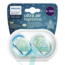 Avent Succhietto Ultra Air Nighttime 6-18 mesi Maschio 2pezzi